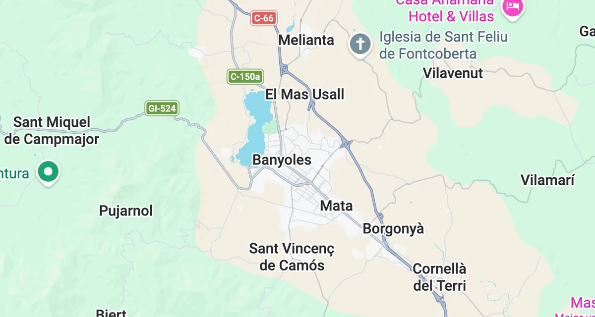 Mapa de la zona de influencia de Banyoles