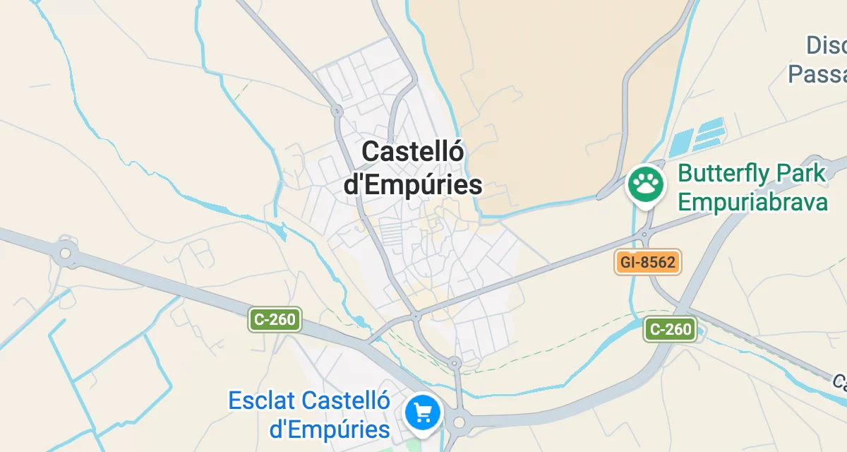 Mapa de la zona de influencia de Castelló d'Empúries