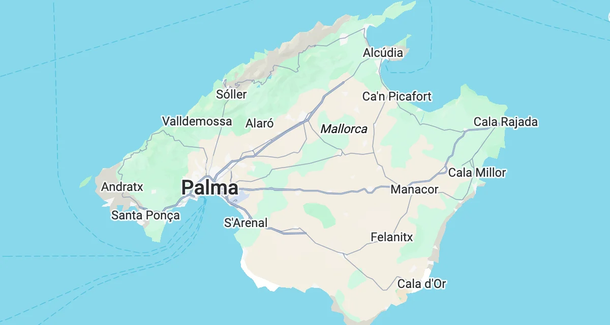 Mapa de la zona d'influència de Mallorca