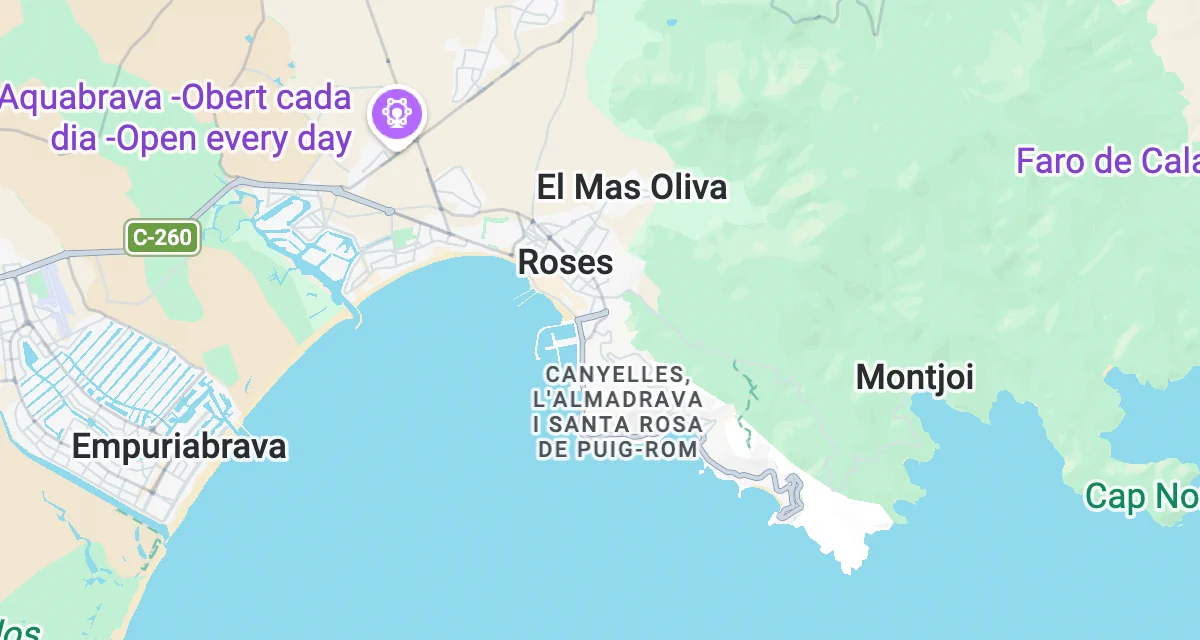 Mapa de la zona de influencia de Roses